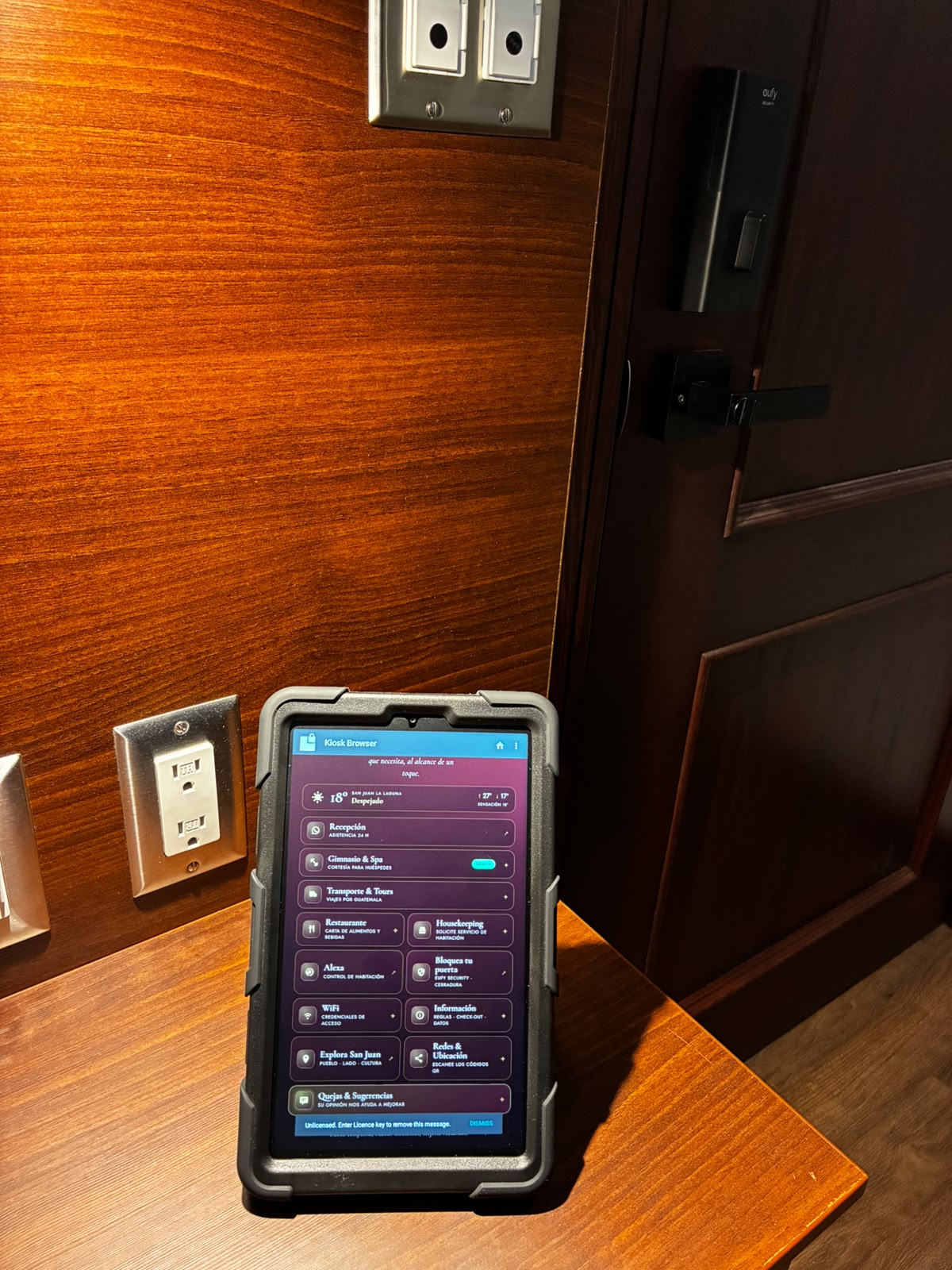 Tecnología de automatización instalada en el hotel